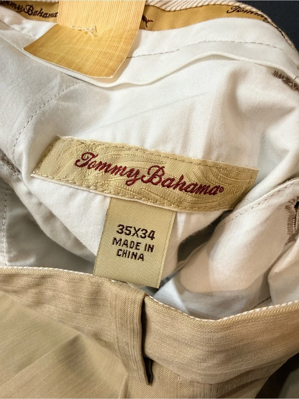 Tommy Bahama Grayston Pleated Dress Pants Beige Sisal 35x34 NWT
